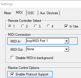 Setup TotalMix MIDI