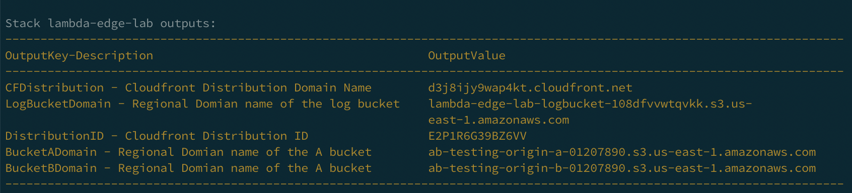 sam deploy output