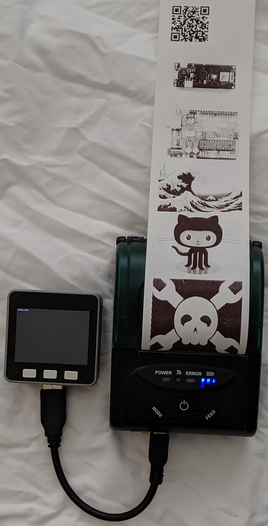 M5Stack printing on portable thermal printer