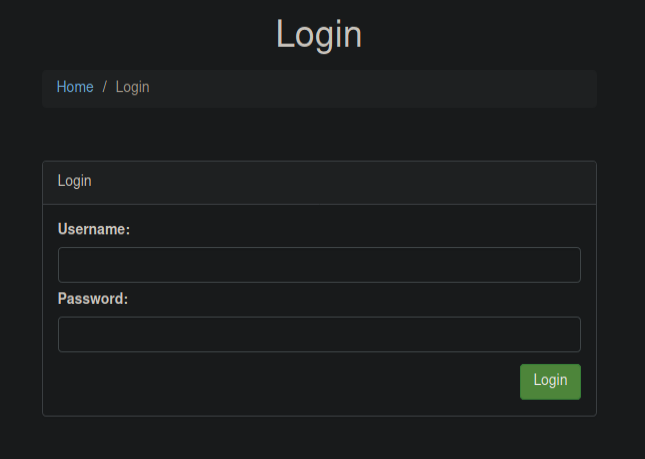 login page