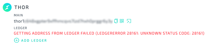 Ledger Error