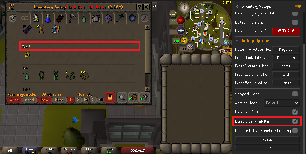 Disable Bank Tab Bar