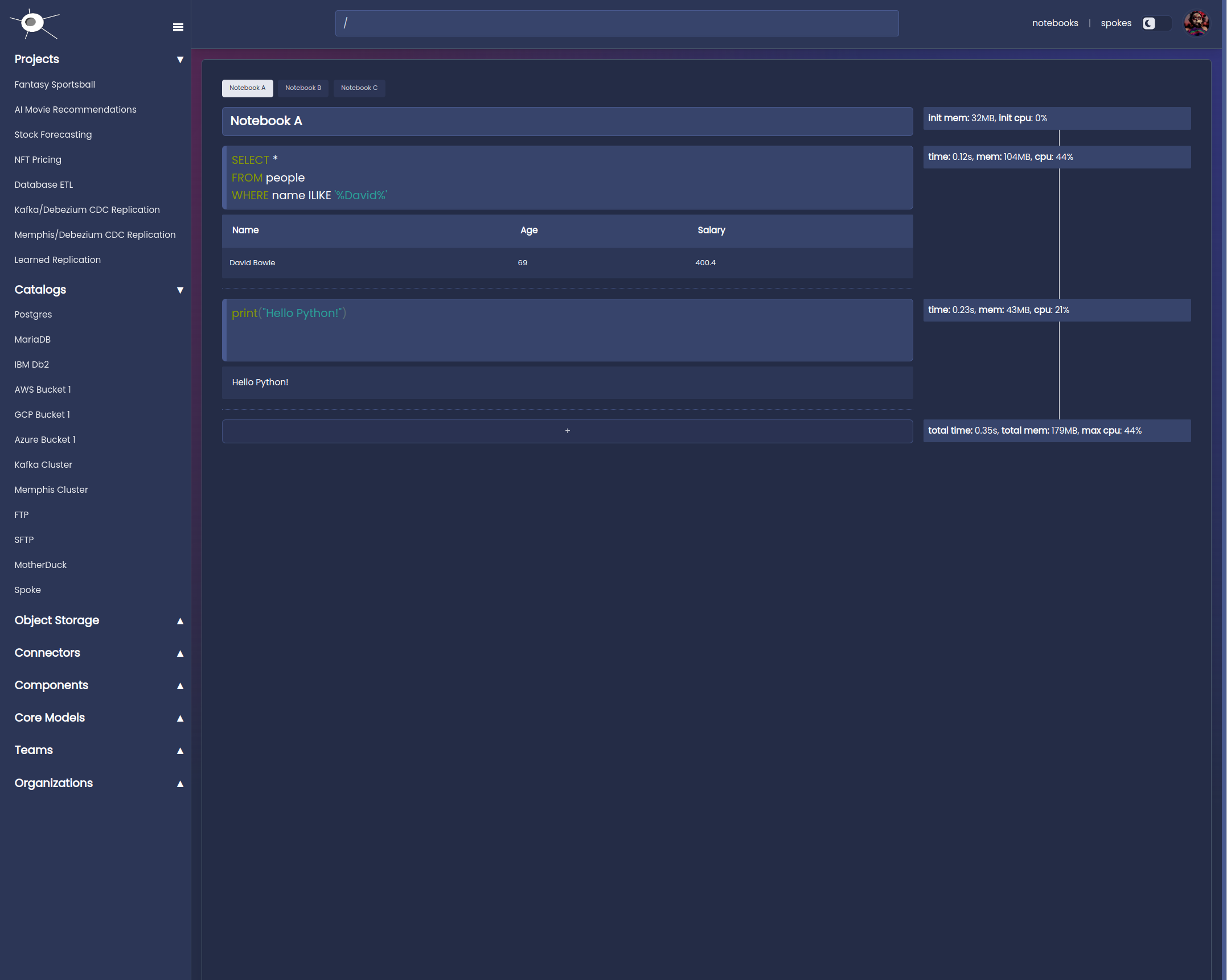 notebook pipeline performance