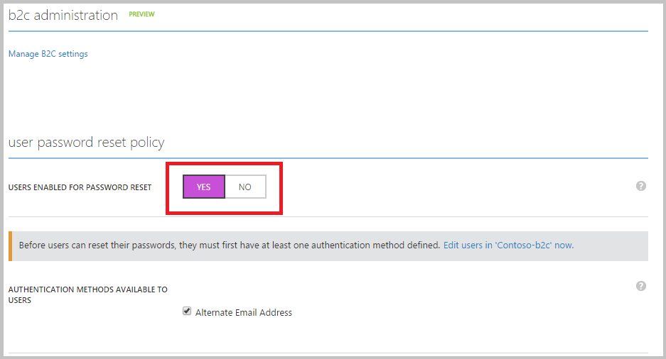 Self-service password reset