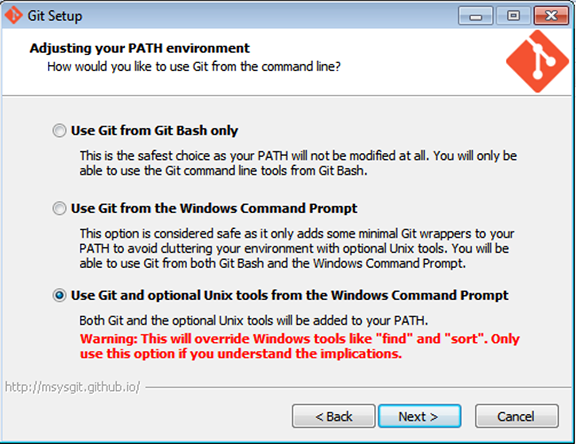 Use Git and optional Unix tools from the Windows Command Prompt