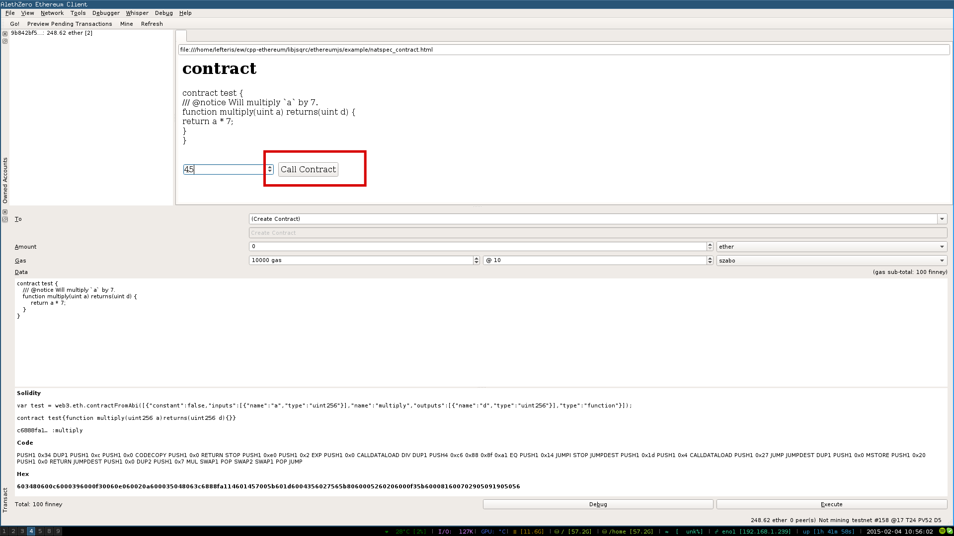 Starting natspec example