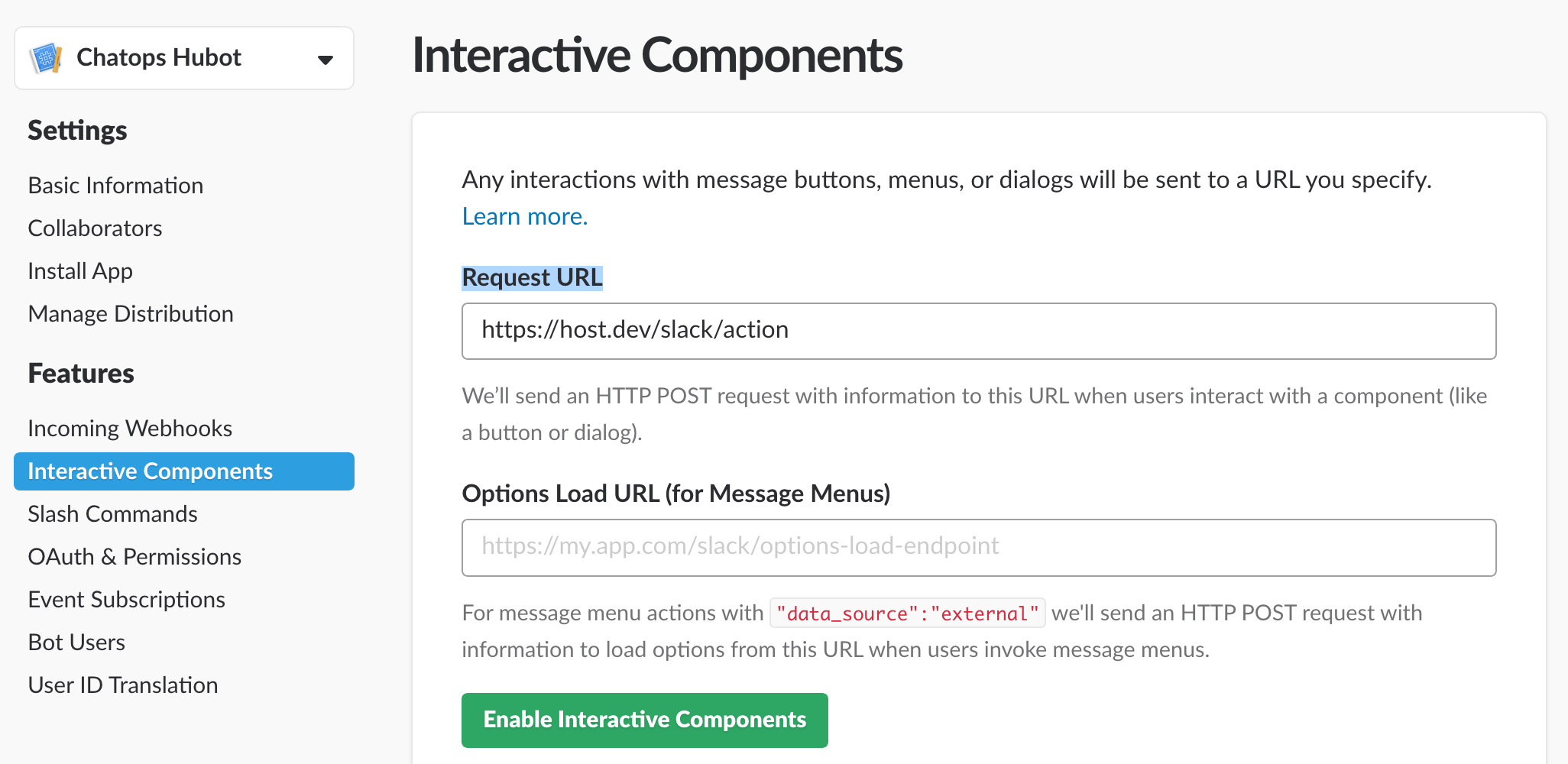 enable interactive component