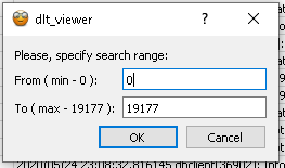 Screenshot of the "Set search range" dialog