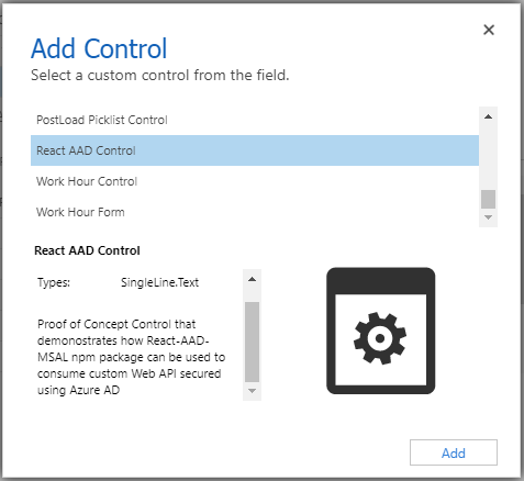 Configure Add Control