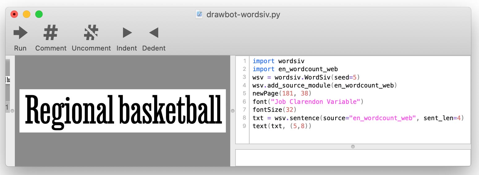 Screenshot of DrawBot