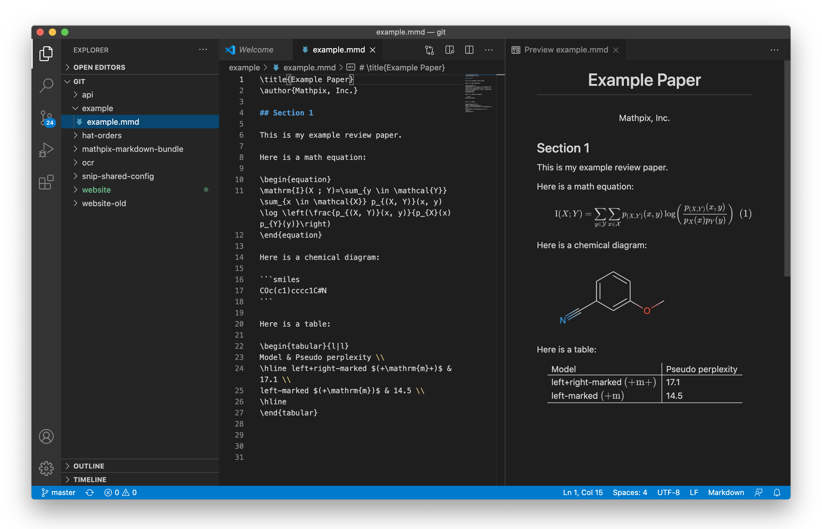 Editing an MMD file in VS Code