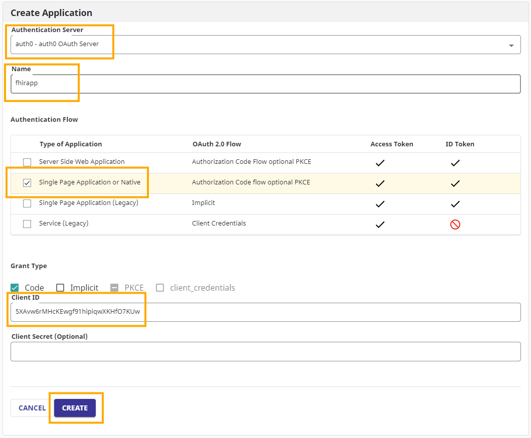 FHIR Server OAuth - app details