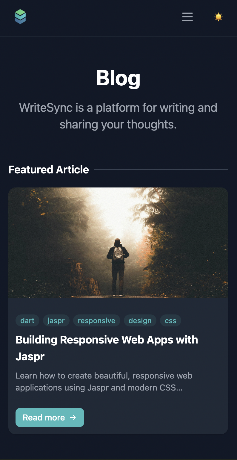 Mobile View - Dark Mode