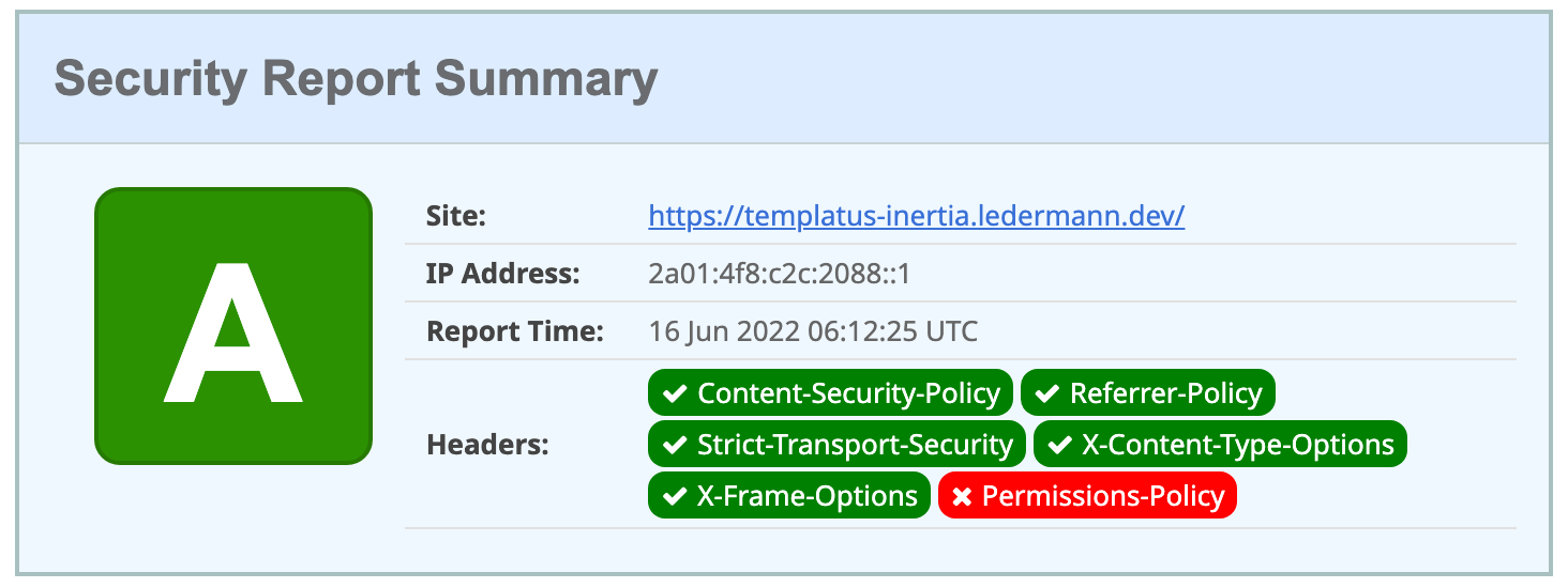 Security headers