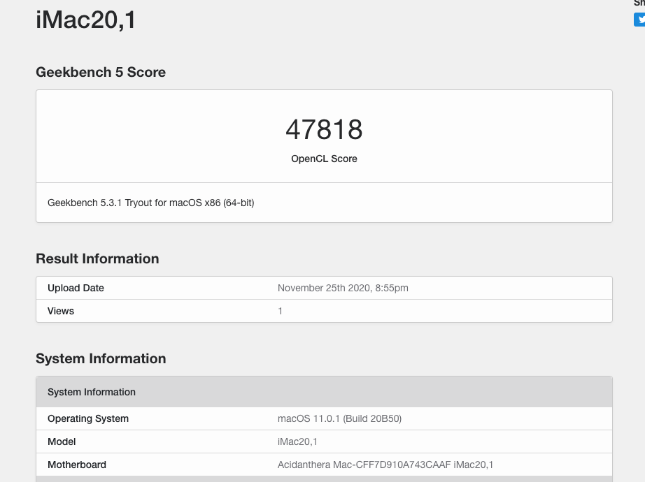 Geekbench Score with OC