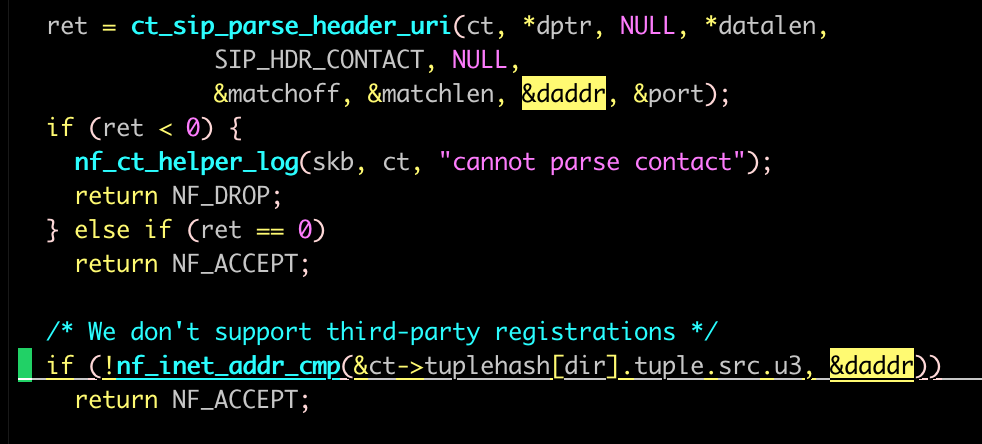 SIP REGISTER Via IP validation