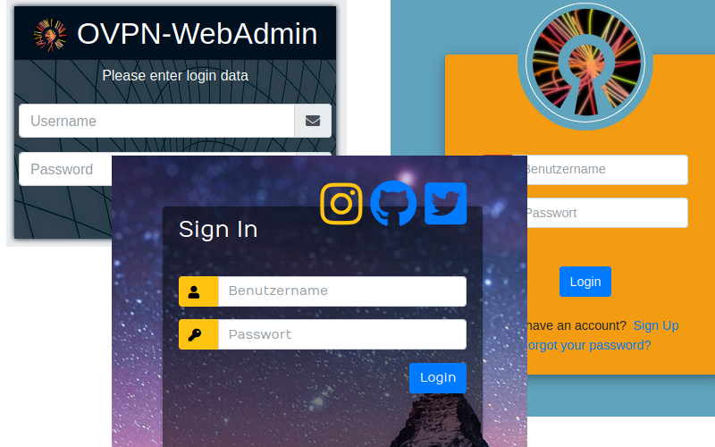 Previsualisation Login OpenVPN-WebAdmin