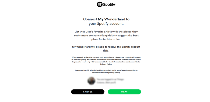 Connect My Wonderland to your Spotify account.