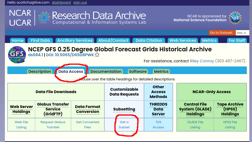 NCAR Get Data