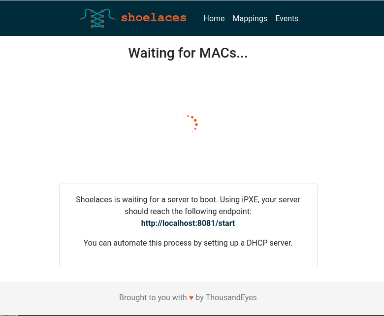 Shoelaces frontend - Waiting for hosts