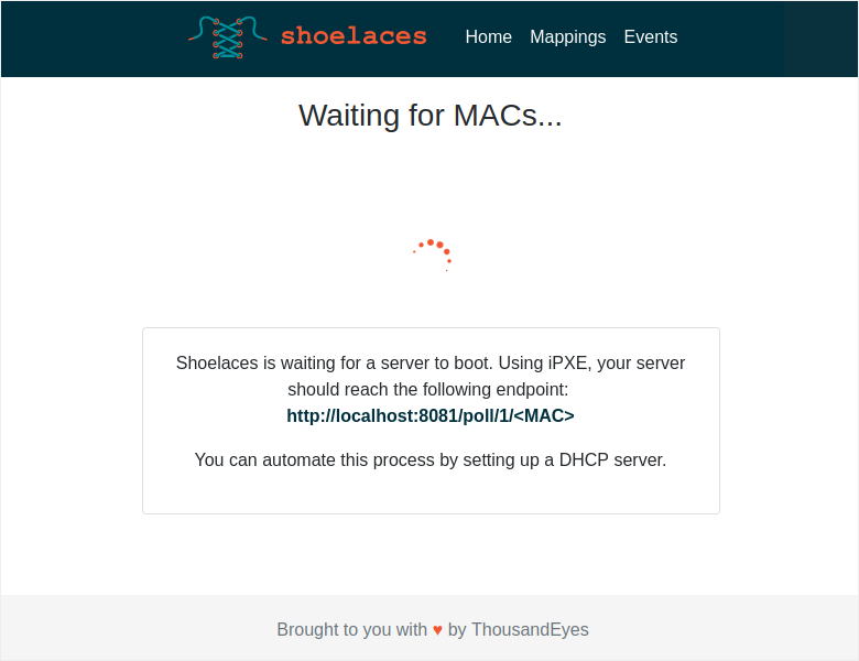 Shoelaces frontend - Waiting for hosts