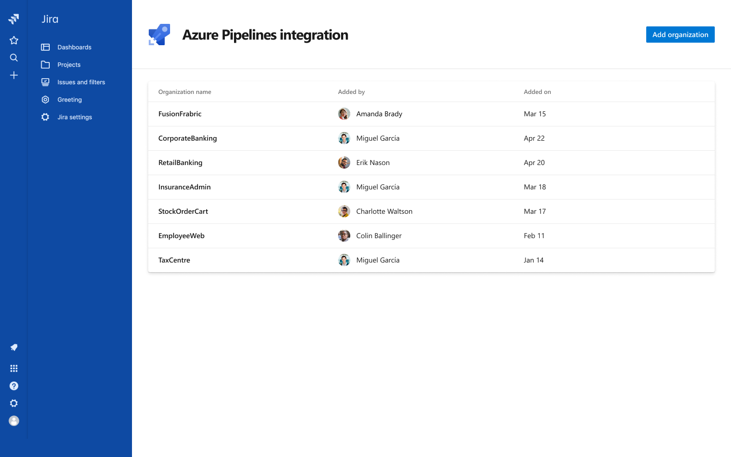 Connect multiple AzureDevOps orgs to Jira