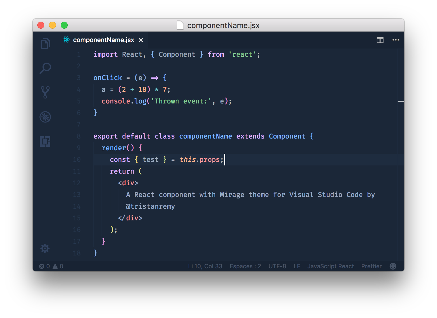 React Code Screenshot