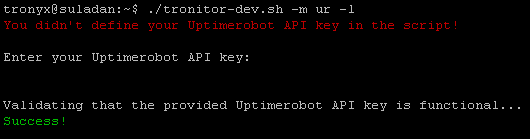 UptimeRobot User Data Prompt