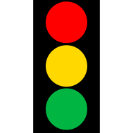 Illustration of a traffic light with red, yellow, and green lights