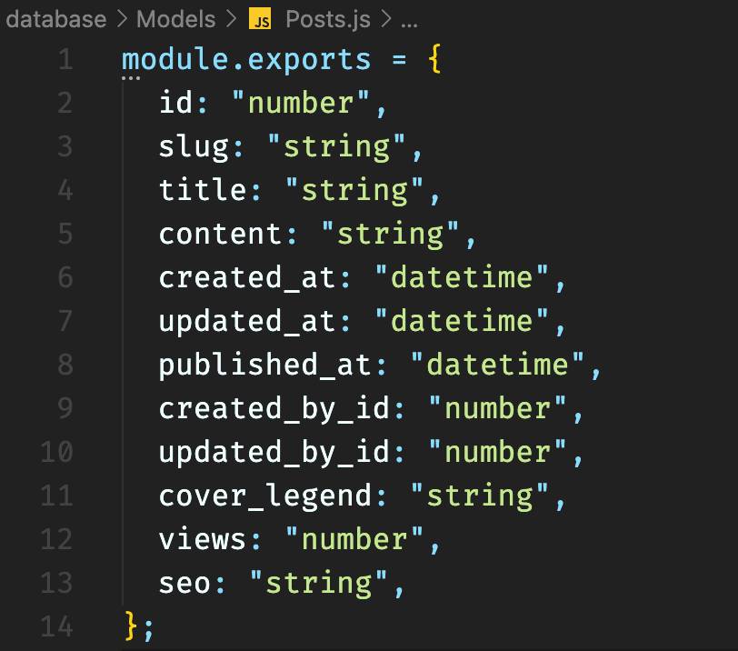 Objeto de uma tabela chamada "post" no Javascript