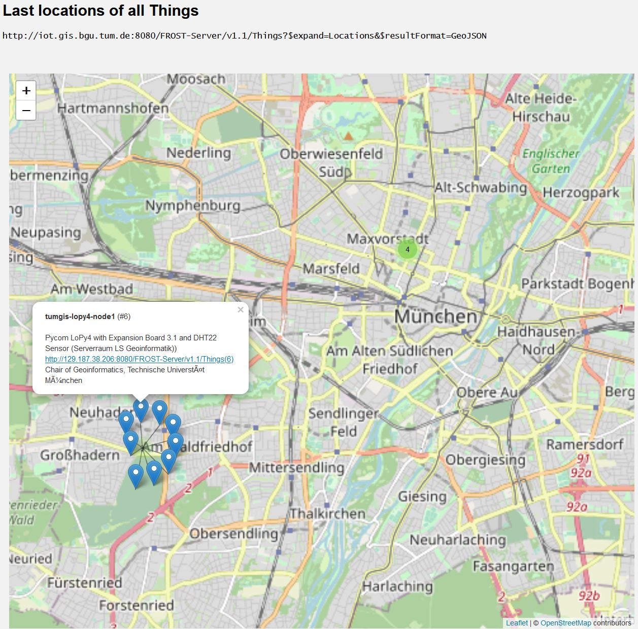 Locations markers with clustering for markers at same locations.