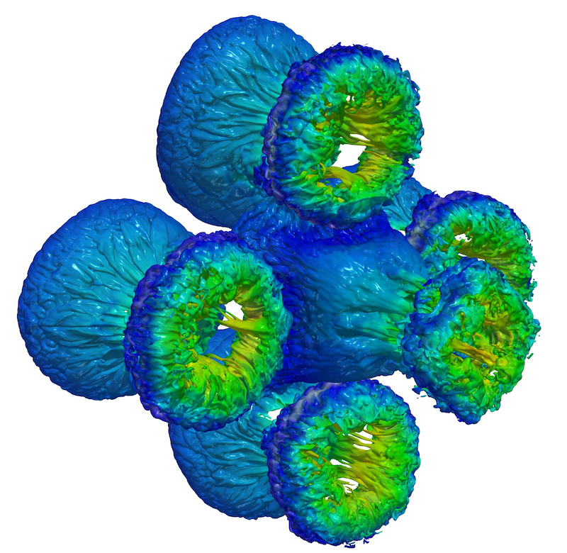 diffuse-interface bubble array