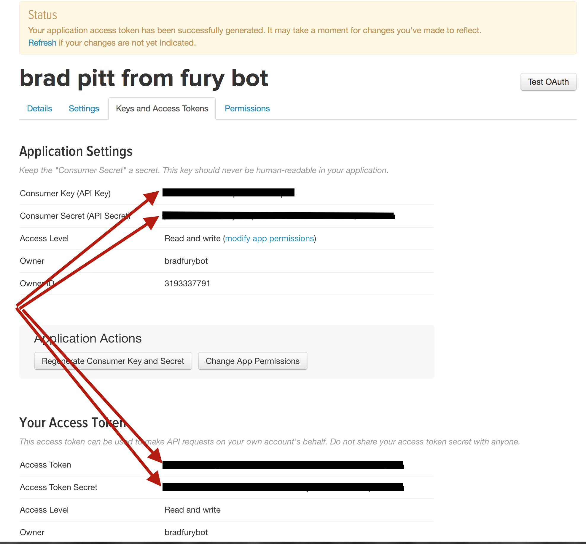 credentials for config file