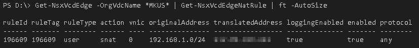 Get-NsxVcdEdgeNatRule