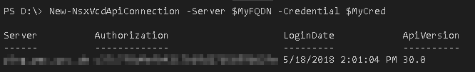 New-NsxVcdApiConnection