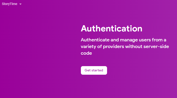 Firebase authentication screen