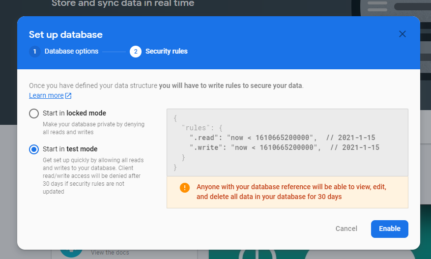 Firebase Database rules