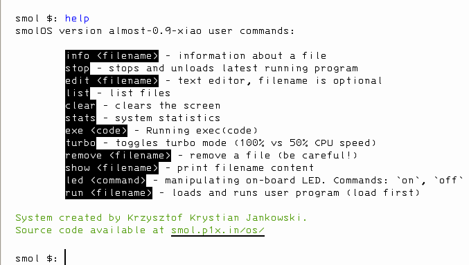 smolOS help