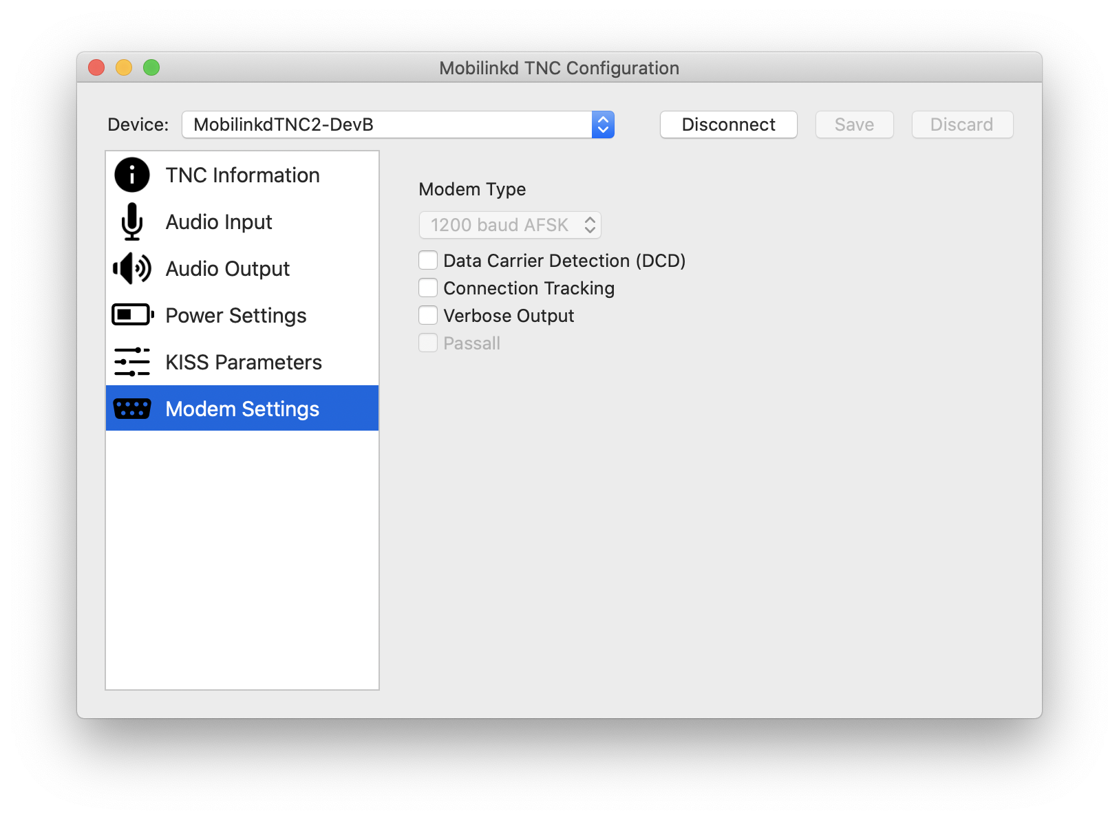 Modem Settings