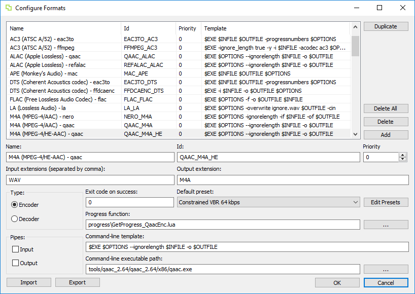 Configure Formats