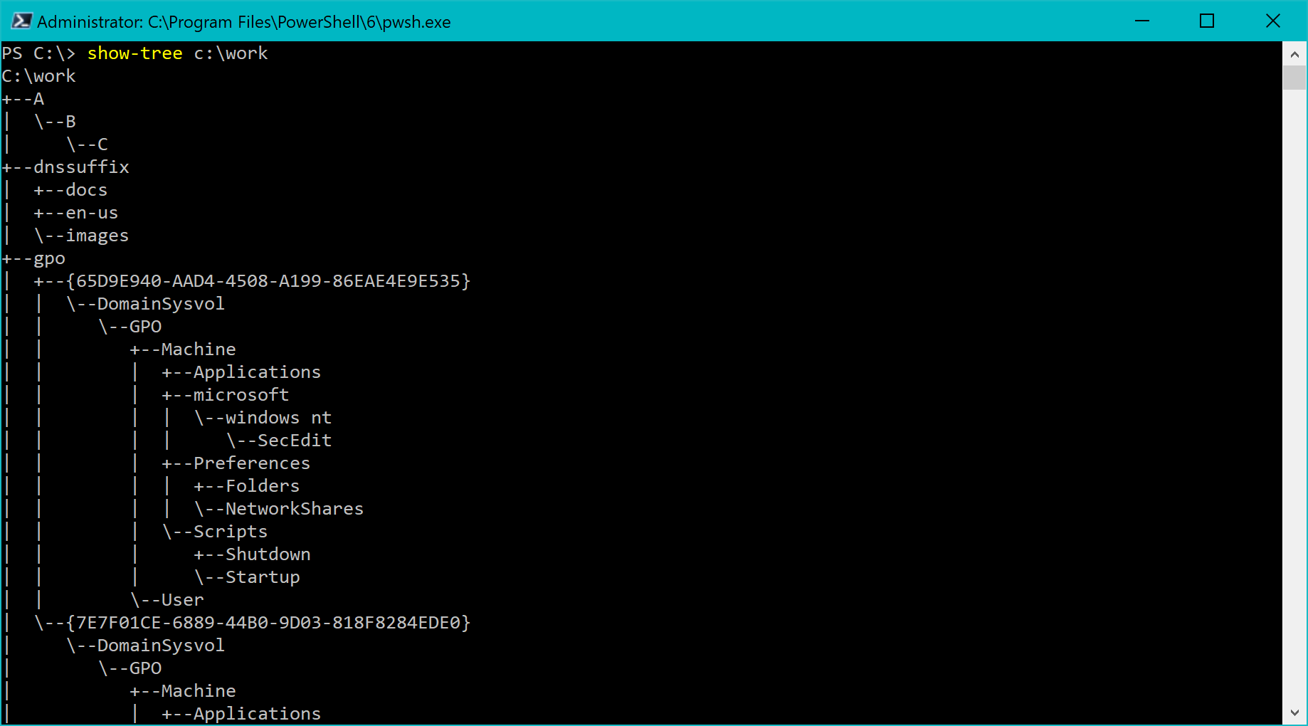 show file system tree