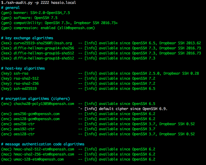 Result of SSH-Audit