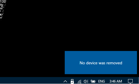 No removable device toast notification for hotkeys