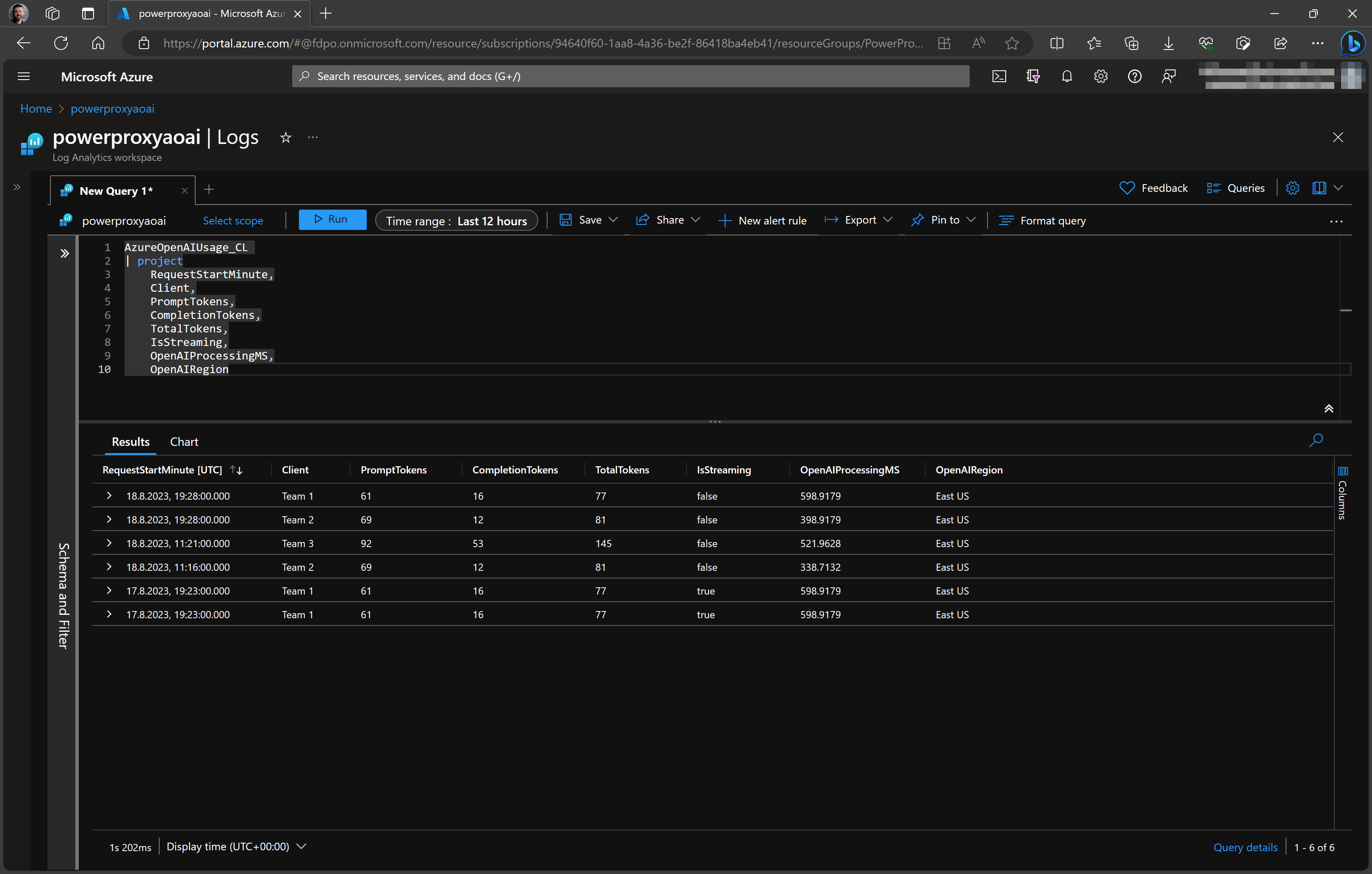 collected metrics in Log Analytics