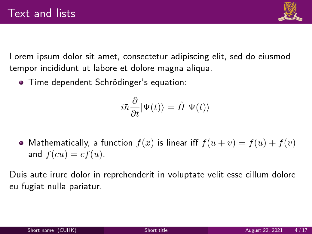 Text and lists