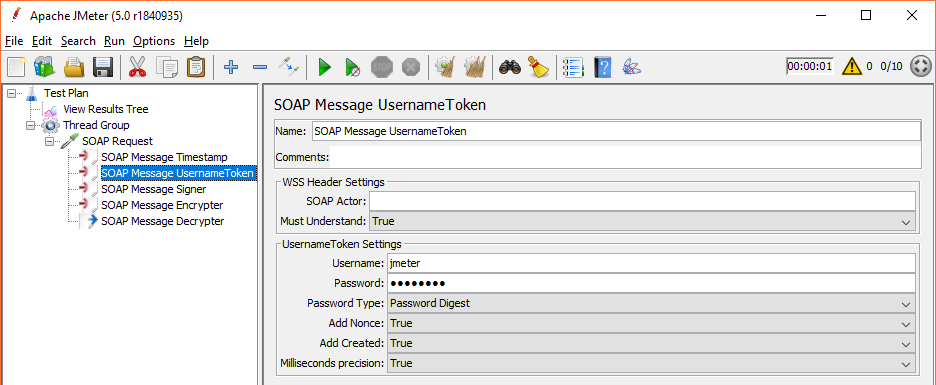 SOAP Message Username Token