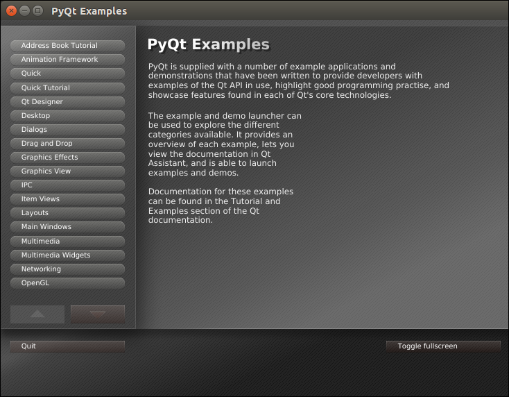 PyQt Examples launcher